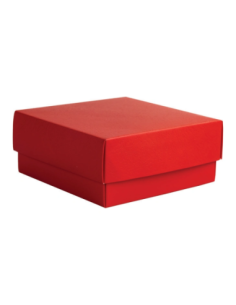 Scatola fondo e coperchio in cartone 10x10x5 cm - rosso