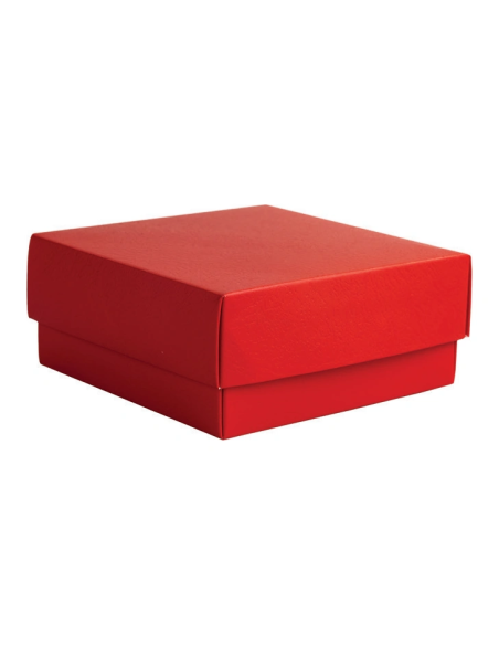 Scatola fondo e coperchio in cartone 10x10x5 cm - rosso