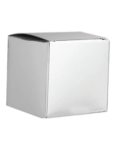 Scatola pieghevole in cartone 6x6x6 cm - argento