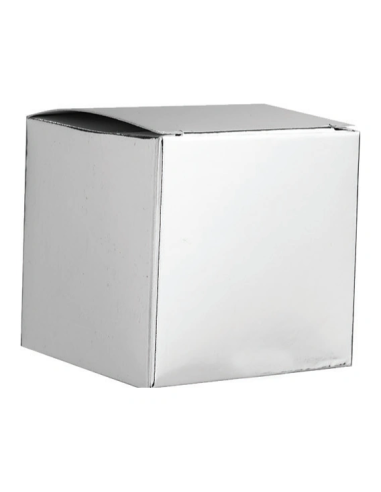 Scatola pieghevole in cartone 6x6x6 cm - argento