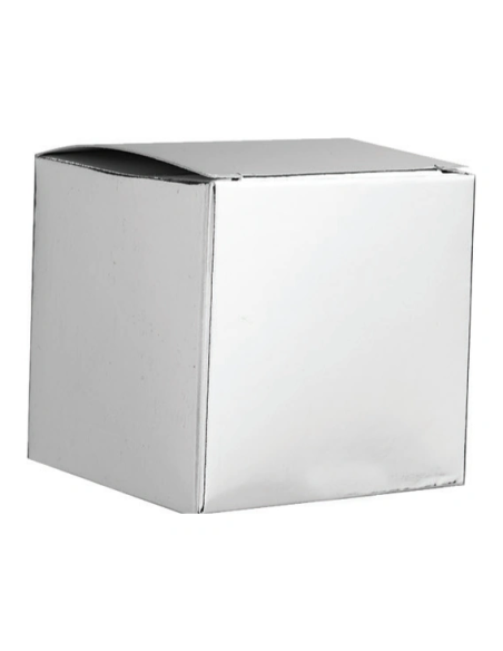 Scatola pieghevole in cartone 6x6x6 cm - argento
