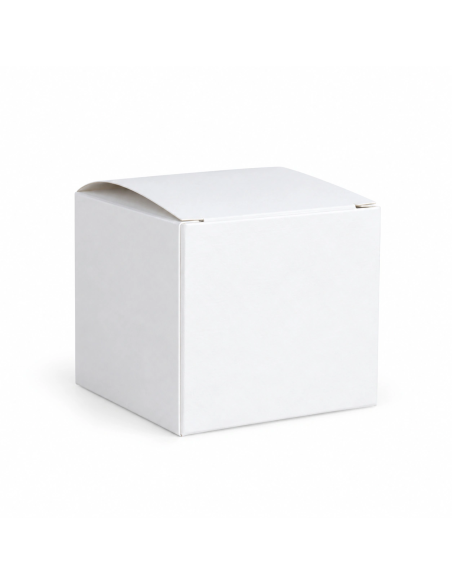 Scatola pieghevole in cartone 6x6x6 cm - bianco