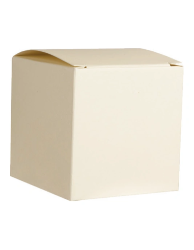 Scatola pieghevole in cartone 6x6x6 cm - crema