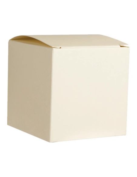 Scatola pieghevole in cartone 6x6x6 cm - crema