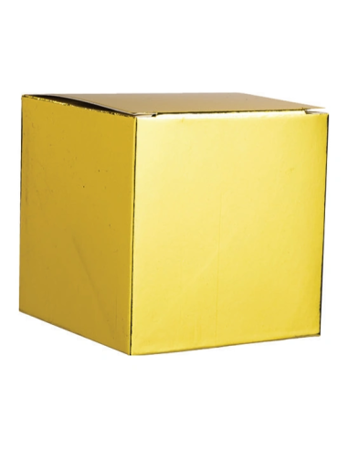 Scatola pieghevole in cartone 6x6x6 cm - oro