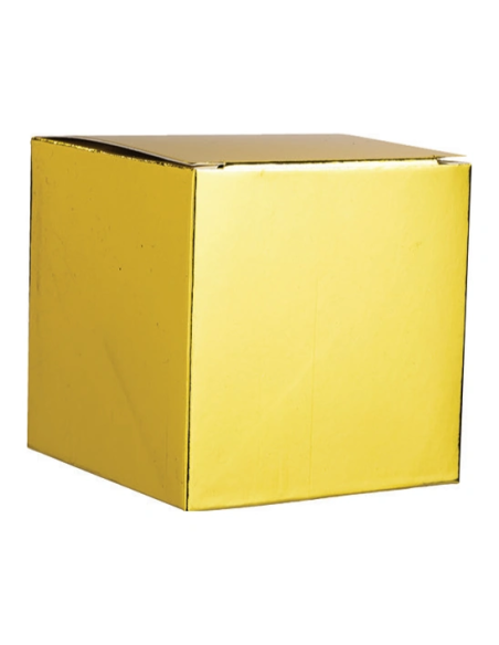 Scatola pieghevole in cartone 6x6x6 cm - oro