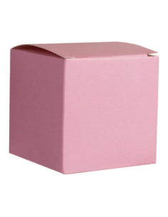 Scatola pieghevole in cartone 6x6x6 cm - rosa