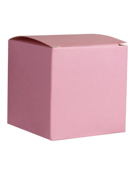 Scatola pieghevole in cartone 6x6x6 cm - rosa