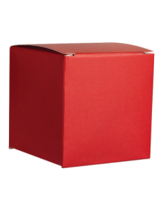 Scatola pieghevole in cartone 6x6x6 cm - rosso