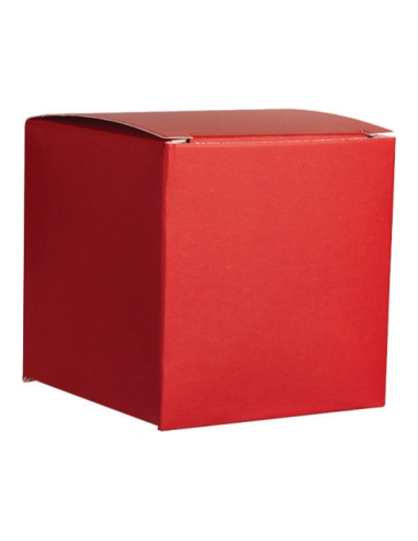 Scatola pieghevole in cartone 6x6x6 cm - rosso