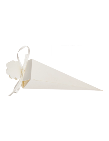 Scatola a cono in cartone 18x8 cm - bianco