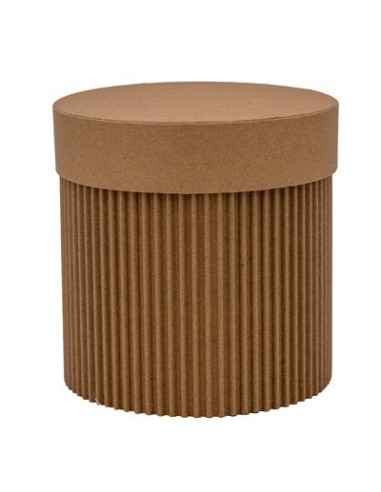 Scatola tonda in cartone corrugato con coperchio Ø 15 x h 15 cm