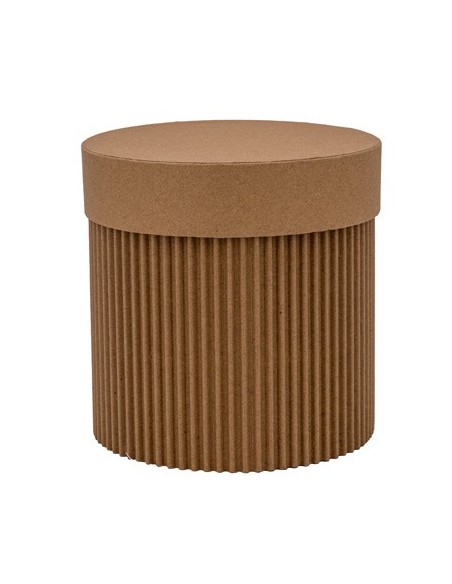 Scatola tonda in cartone corrugato con coperchio Ø 15 x h 15 cm