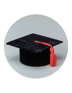Scatola cappello laurea in velluto con fiocco 3