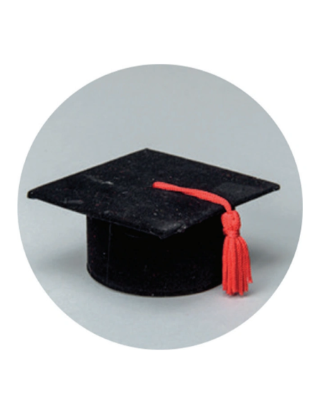 Scatola cappello laurea in velluto con fiocco 3
