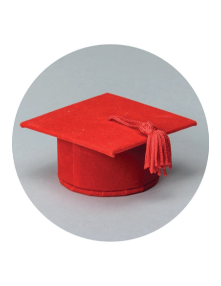 Scatola cappello laurea in velluto con fiocco 3