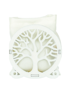 Scatolina in legno albero della vita con sacchetto 6x7 cm