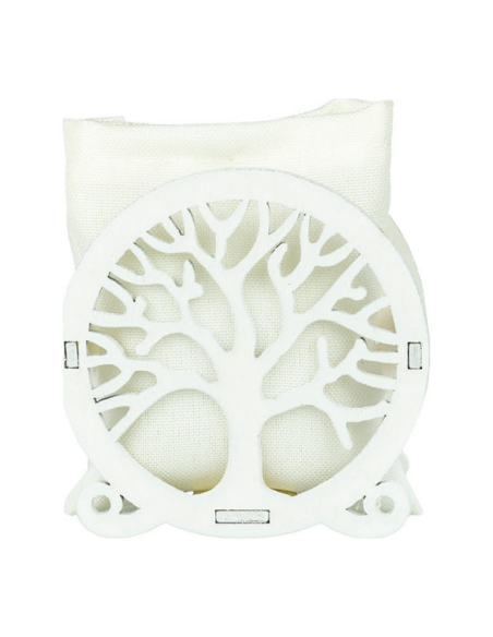 Scatolina in legno albero della vita con sacchetto 6x7 cm