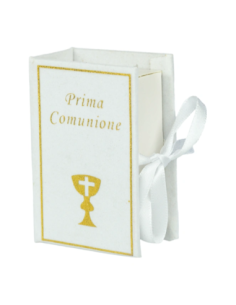 Scatolina libro Prima Comunione in cartone 5x8 cm
