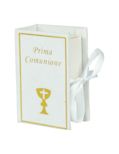 Scatolina libro Prima Comunione in cartone 5x8 cm