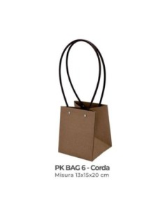 Shopper in cartone con manici 13x15x20 cm - corda