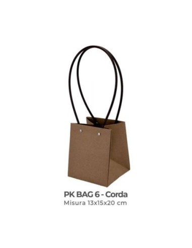 Shopper in cartone con manici 13x15x20 cm - corda