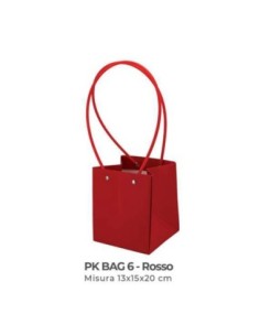 Shopper in cartone con manici 13x15x20 cm - rosso