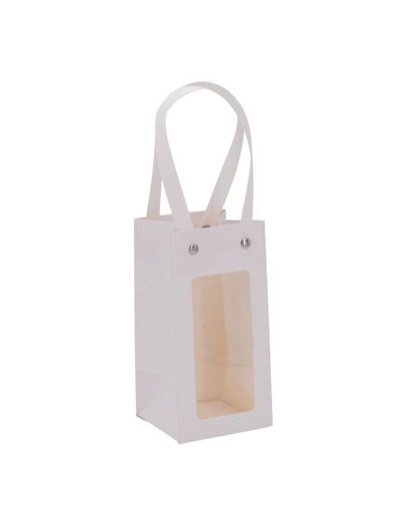 Shopper in cartone con finestra trasparente 8x8x16 cm