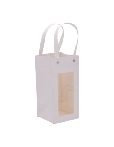 Shopper in cartone con finestra trasparente 10x10x21 cm