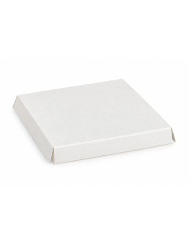 Scatola tonda in velluto con coperchio Ø 8 x h 4 cm - bianco