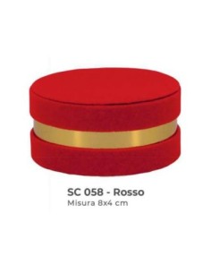 Scatola tonda in velluto con coperchio Ø 8 x h 4 cm - rosso
