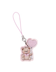Applicazione decorativa Orsetto con palloncino 2x4 cm - rosa
