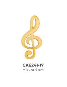 Applicazione in legno Nota musicale 4 cm - naturale