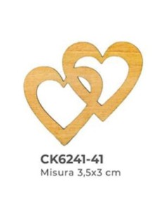 Applicazione in legno Doppio cuore 3