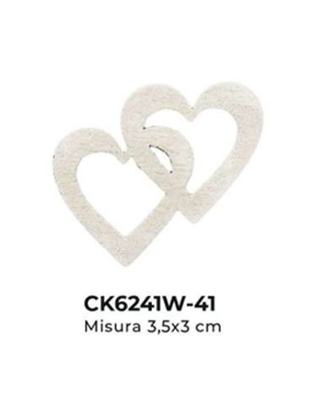 Applicazione in legno Doppio cuore 3