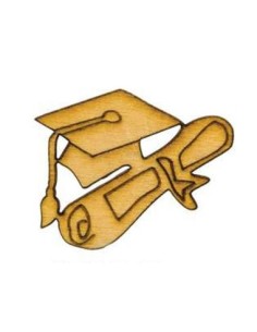 Applicazione in legno Tocco e pergamena laurea 3