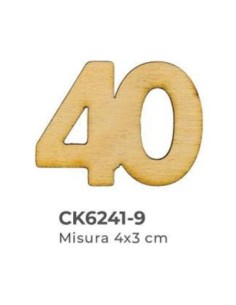Applicazione in legno Numero 40 4x3 cm - naturale