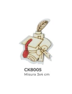 Applicazione in legno Laurea 3x4 cm