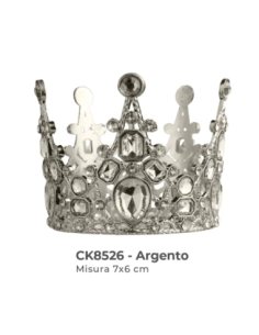 Applicazione a corona grande 7x6 cm - argento
