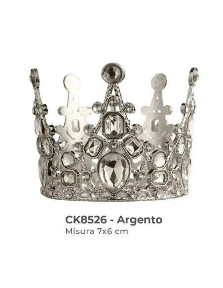 Applicazione a corona grande 7x6 cm - argento