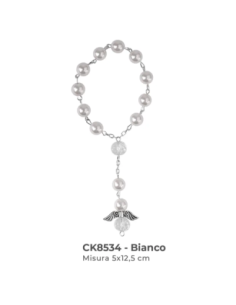 Bracciale con perle e angioletto 5x12