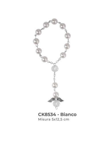 Bracciale con perle e angioletto 5x12