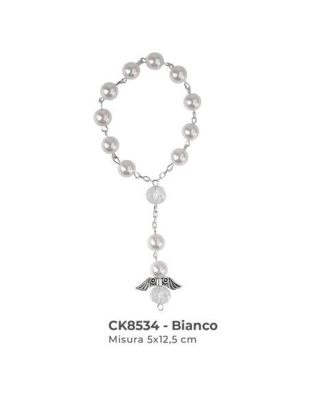 Bracciale con perle e angioletto 5x12