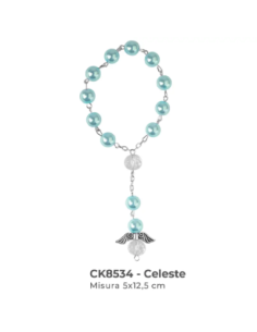 Bracciale con perle e angioletto 5x12