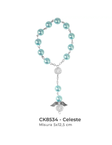 Bracciale con perle e angioletto 5x12