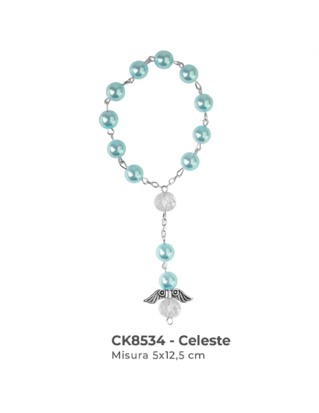 Bracciale con perle e angioletto 5x12