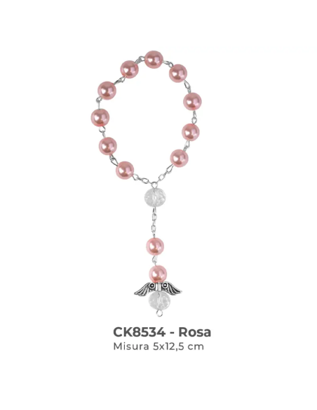 Bracciale con perle e angioletto 5x12