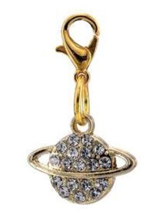 Applicazione in metallo Pianeta con anelli 1x2 cm - oro
