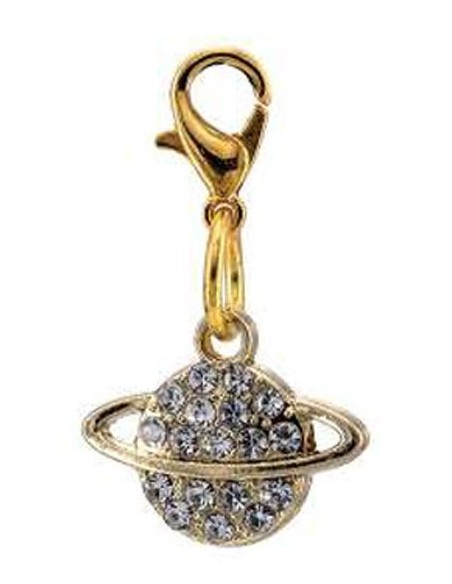 Applicazione in metallo Pianeta con anelli 1x2 cm - oro