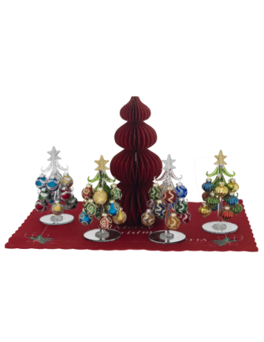 Alberello Natale verde sfere con fasce glitter N8711-07 | G3S Ingrosso